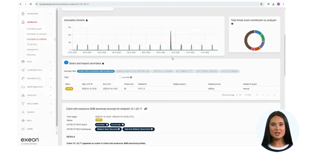 Exeon.NDR uses AI & ML to detect complex cyber threats